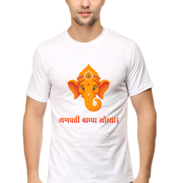 Unisex S to 5XL Premium Super Combed Classic Cotton Printed Half Sleeve Shree Ganesh T-Shirt (Design 3)